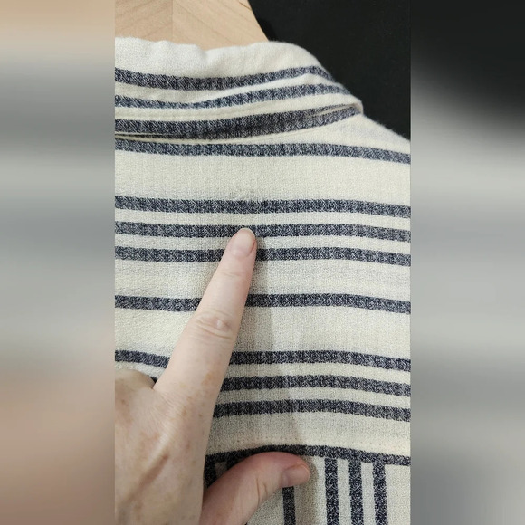 Lucky Brand Womens Button Front Size S Black Striped Classic Layering‎ - Picture 8 of 8